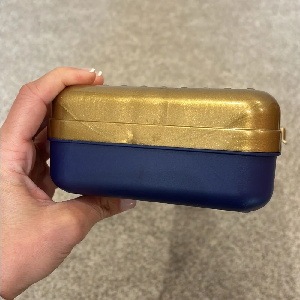 Vintage 90’s Spacemaker 13” Pencil Box In Gold & Blue, Great Condition! Rare